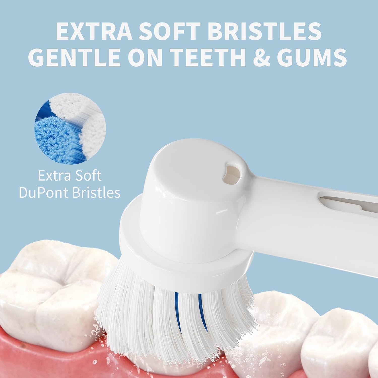 GENKENT 20 Pcs Extra Soft Replacement Toothbrush Heads Compatible with Oral B