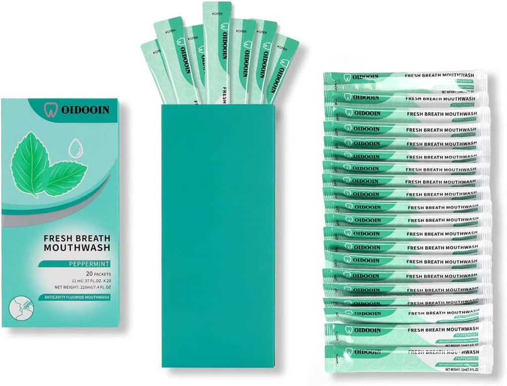 Travel Size Mouthwash Individual Mini Mouth wash for Fresh Breath,for After Meals, Hotels Portable Travel Mouthwash,Bulk Packets 0.4 Fl Oz (Pack of 20)