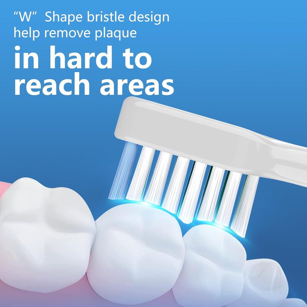 Replacement Toothbrush Heads for Waterpik Complete Care 5.0/9.0, and Compatible with AquaSonic Duo and Home Dental Center Electric Toothbruh, 10 Count(Pack of 1), White