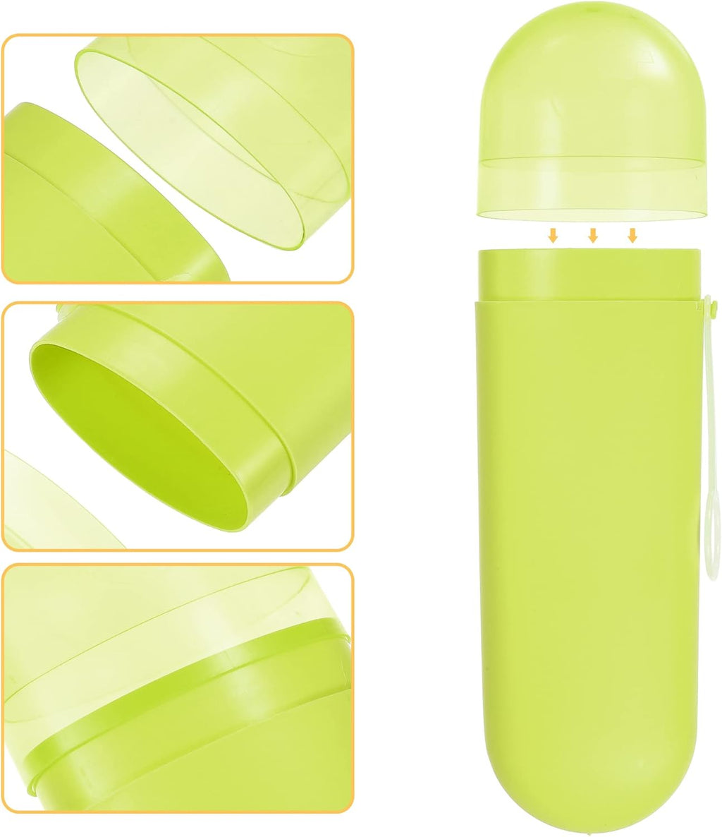 VOCOSTE 1 Pcs, Portable Toothbrush Case with Hook, Plastic, Traveling Toothbrush Holders Case, Travel Business, Yellow, 8.07"x2.36"x1.38"