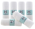 HIPHOP PANDA Baby Washcloths, Rayon Made from Bamboo - 2 Layer Ultra Soft Absorbent Newborn Bath Face Towel - Reusable Baby Wipes for Delicate Skin - White, 6 Pack