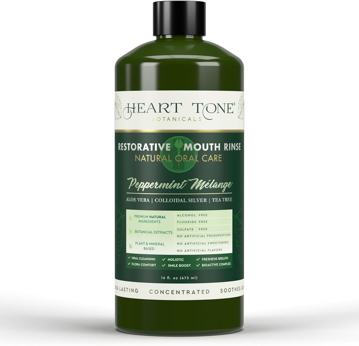 Nano Silver Mouthwash | All Natural | Adult Restorative Mouth Rinse | Aloe Vera, Colloidal Silver, & Tea Tree | Complete Oral Care & Fresh Breath | Fluoride, GMO, & Alcohol Free