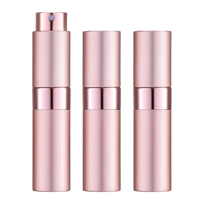 LISAPACK 8ML Atomizer Perfume Spray Bottle for Travel (3 PCS) Empty Cologne Dispenser, Portable Sprayer (Pink)
