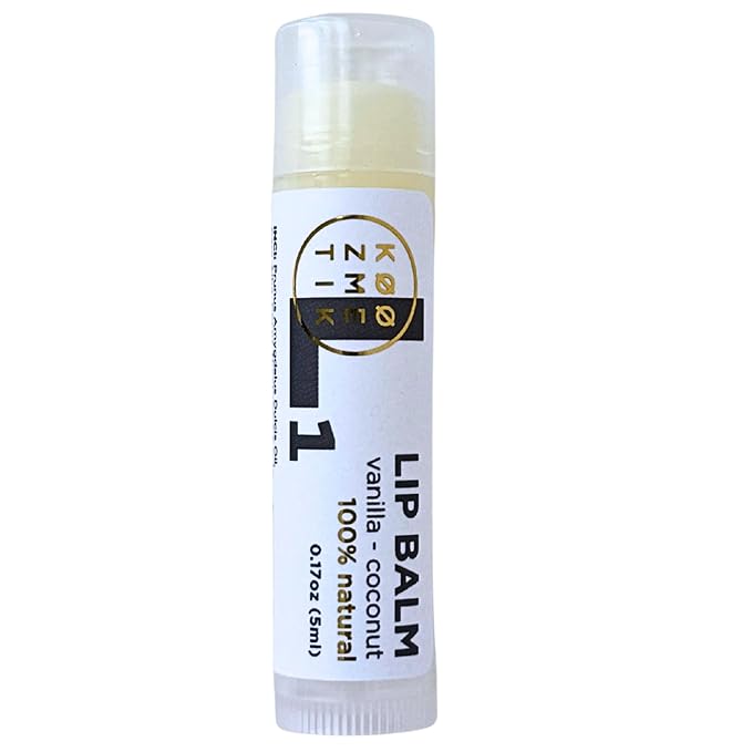 L1 Natural Lip Balm Vanilla Coconut | Natural Moisturizing Care With Almond Oil, Cocoa Butter, Beeswax & Shea Butter | Organic Hydrating Repair Formula For Soft, Smooth & Healthy Lips