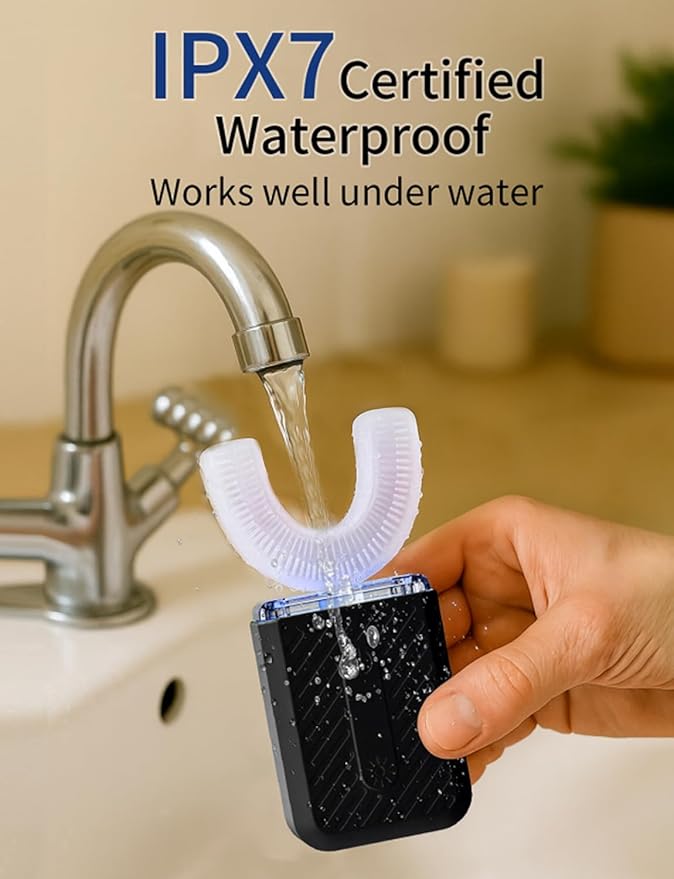 U-Shaped Electric Toothbrush for Adults, Electric Toothbrush with 4 Clean Modes, Automatic Toothbrush with IPX7 Waterproof