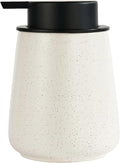 12Oz Ceramic Liquid Soap Dispenser - Modern Lotion Hand Soap Dispenser with Easy-to-Press Black Pump, Reusable and Refillable Dish Soap Dispensers for Bathroom & Kitchen, Speckled Matte Beige