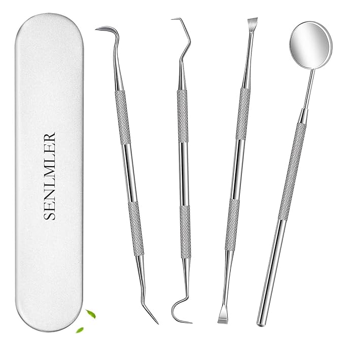 Dental Tools, Professional Plaque Remover Teeth Cleaning Tool Kit, Stainless Steel Dental Pick Tartar Scraper Tooth Cleaner, Oral Care Hygiene Set for Dentist Personal Pets with Storage Box