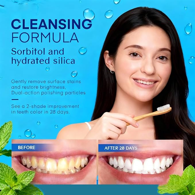 Fresh Mint Toothpaste Set, Hundreds of mini Breath-freshening Strips for Hours of Freshness, 4-Pack