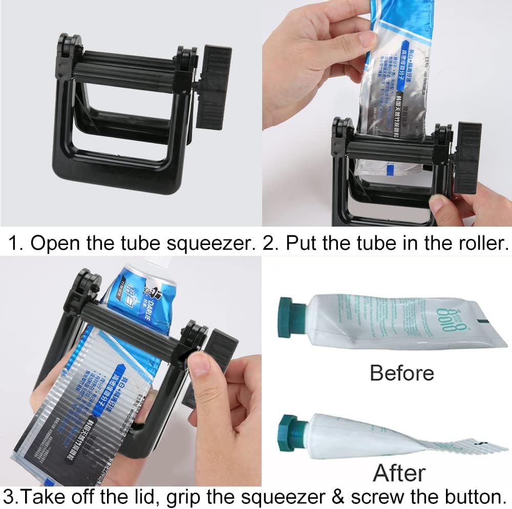 Toothpaste Squeezer - Tube Squeezer Rollers, Metal Toothpaste Tube Wringer Seat Holder Stand Stainless Steel, for Cooking,Hair Salon, Paint Tube, Color Dye