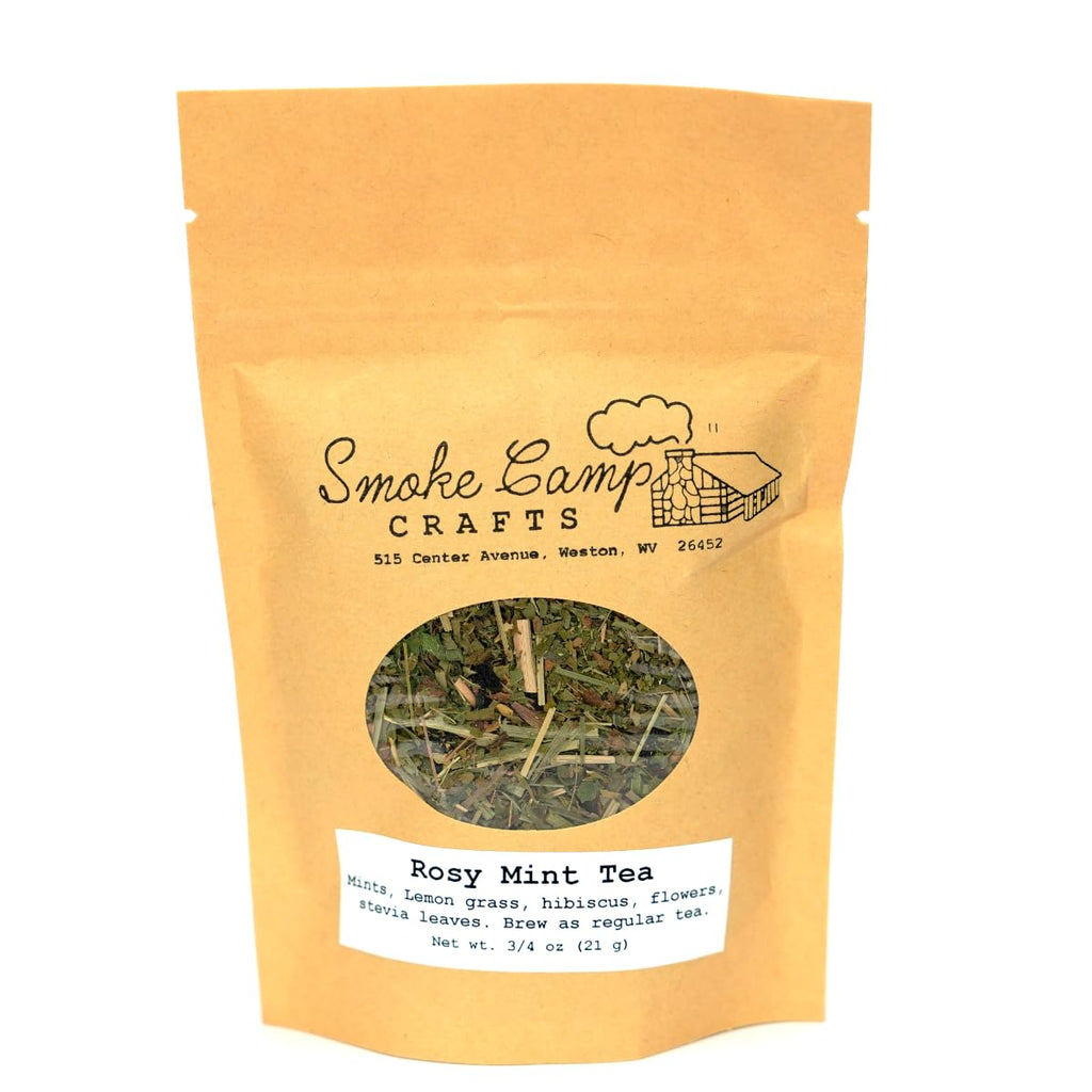 Smoke Camp Crafts Herbal Tea Blend - Rosy Mint Blend, 1 oz (28 g) - Valentine's Day, Lover's Tea