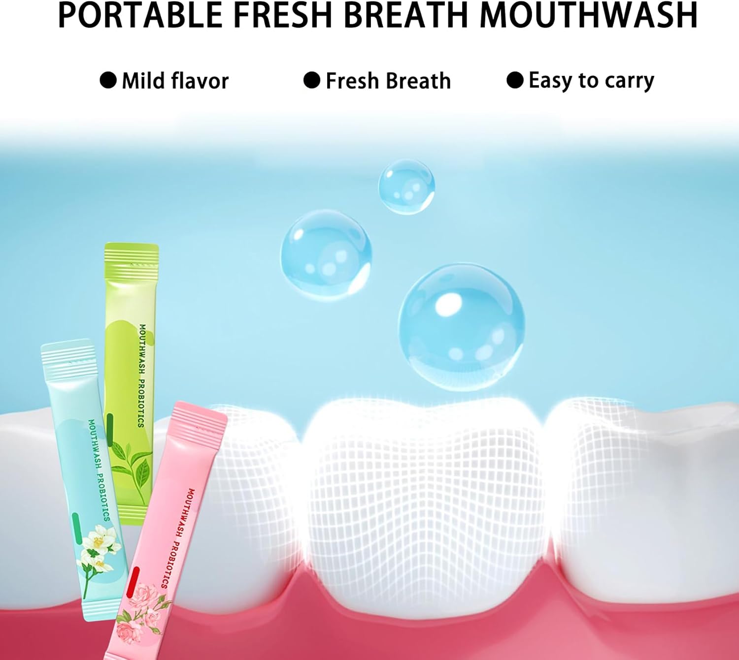 60PCS Travel Size Mouthwash,Portable Mini Mouthwash,Long-Lasting Freshness Travel Mouth Wash for Oral Care A39