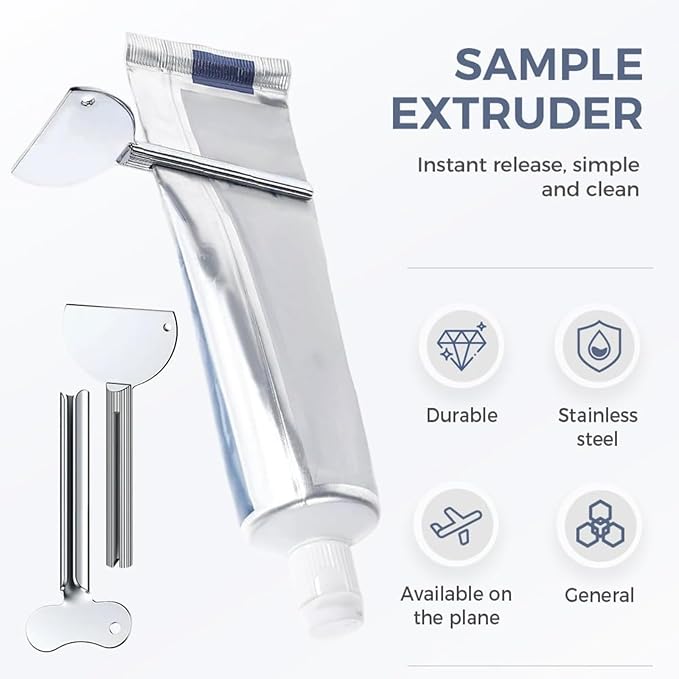 Stainless Steel Tube Squeezer Key - Metal Toothpaste & Lotion Roller, Handheld Beauty Salon Tool for Maximizing Hair Products, Creams and Home Use, Durable Last Drop Saver, 3.3 x 1.4 Inches (6)