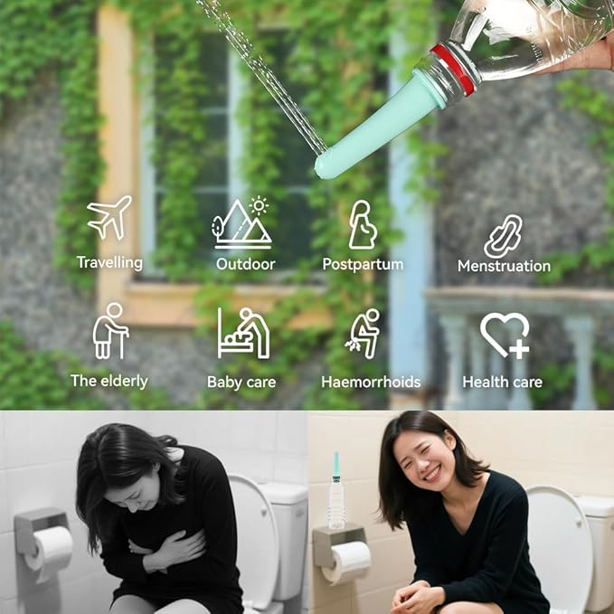 3 Pack Portable Travel Bidet, Toilet, Washing,Shattaf Bidet Water Sprayer, Compatible with Every Bottle (Long)