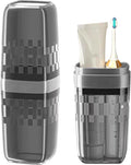 Toothbrush Holders Travel, Travel Toothbrush Holder, Toothbrush Holder with Cover, Portable Toothbrush Case and Carrier, Ideal for Bathroom, School, and Business Travel Needs (Black)