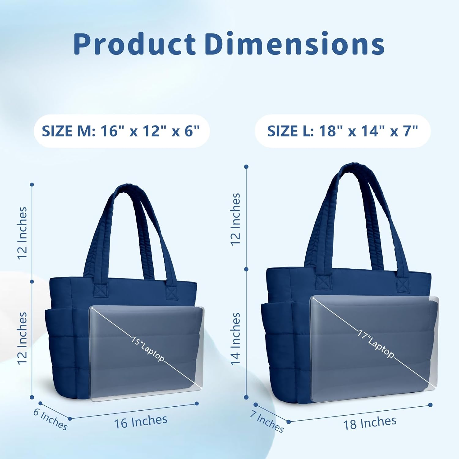 TOPDesign Puffer Tote Bag for Women, Lightweight Puffy Handbag with Compartments, Quilted Shoulder Bag for Work, Travel, Gym