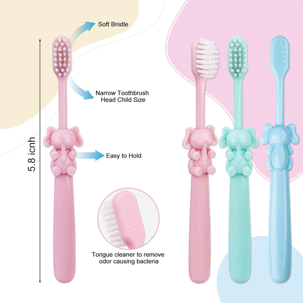 100 pcs Bulk Disposable Kid Toothbrushes Individually Wrapped, Toothbrushes Kids Toothbrush for Age 2+ Toddler Children Toothbrush Set Soft Bristles Boys Girls