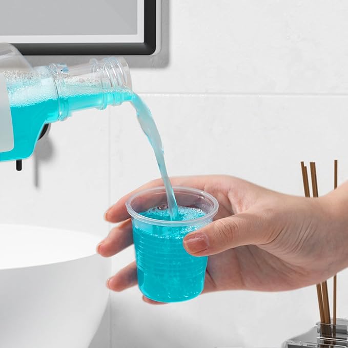 100 Pack 3 oz Plastic Cups, Clear Disposable Plastic Cups Bulk, Small Mouthwash Cup, Cold Drinking Cup for Travel, Bathroom, Travel, Picnic