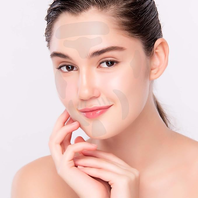 18pcs Facial Wrinkle Patches, Transparent Women Anti Wrinkle Facial Patches Suitable for Forehead Lines Frown Areas Smile Creases and Chin