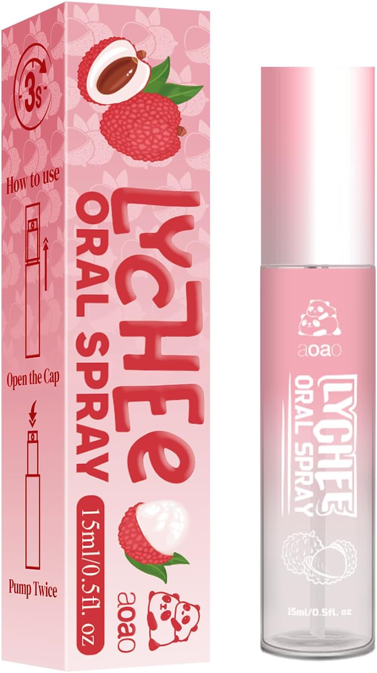 Oral Spray for Adults, Mouth Freshening Spray, Portable Peppermint Oral Freshener, Alcohol & Fluoride-Free Oral Care Mouth Spray, Travel, Dates, Office, Dry & Bad Breath,0.5fl.oz (Pink)