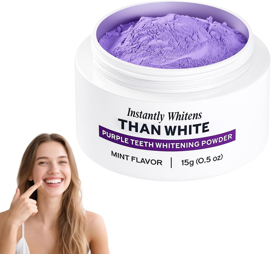 Purple Teeth Whitening Powder, Advanced Tooth Restoration Powder, Natural Teeth Restoration Powder-15g, Professional Oral Care, Protect Gums and Freshen Breat (1 Bottle)