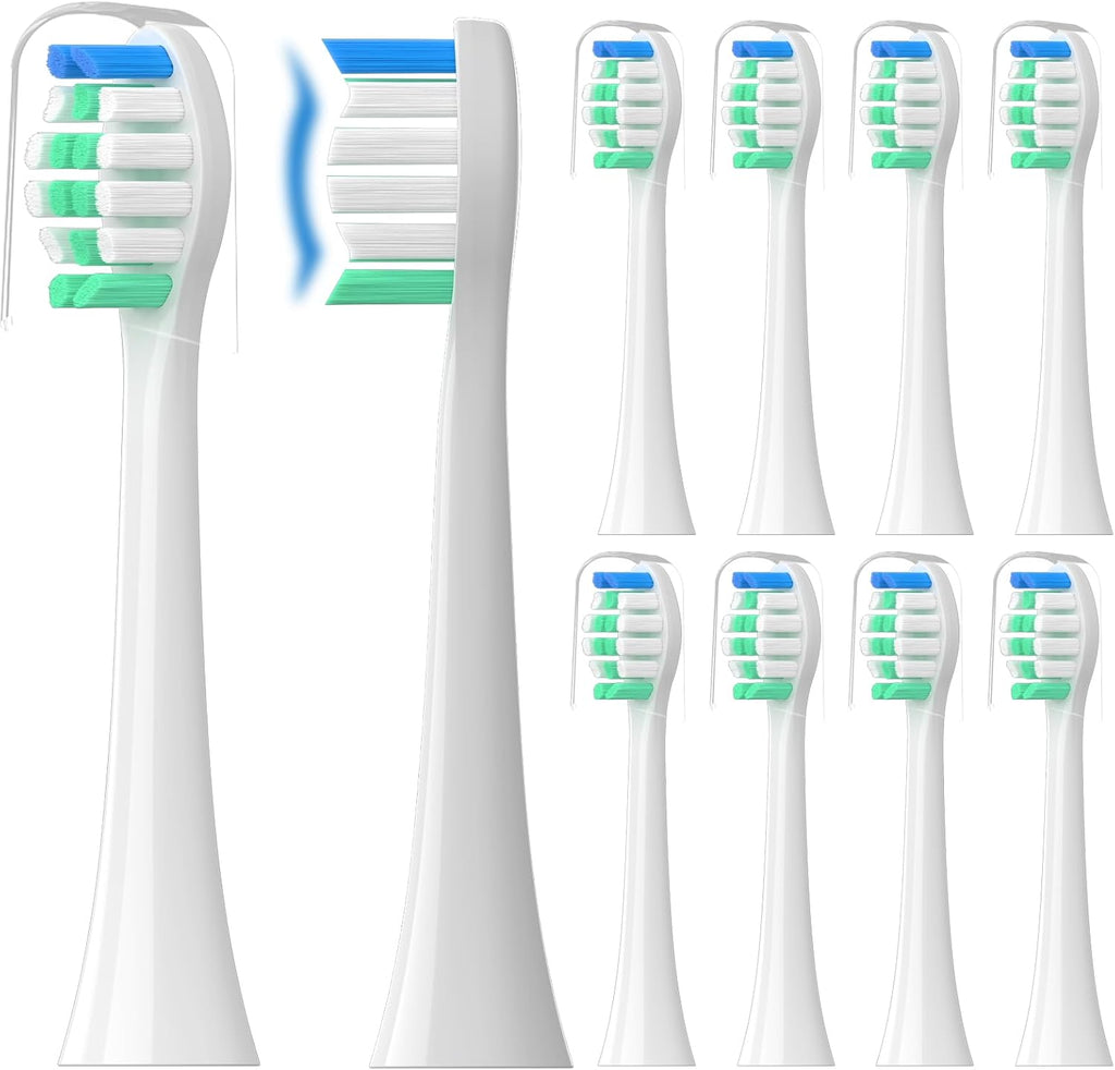 Replacement Toothbrush Heads Compatible with Philips Sonicare：10 Pack Soft Replacement Electric Brush Head for 4100 5100 6100 HX9023/65 W Optimal Plaque Control Snap-on System