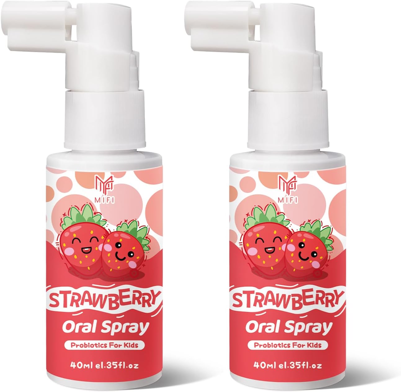 Kids Oral Spray - Probiotic Fruit Flavored Toothpaste Helper for Toddlers, Daily Fresh Breath, Gentle Oral Care Spray for Children (2Pack, Strawberry)