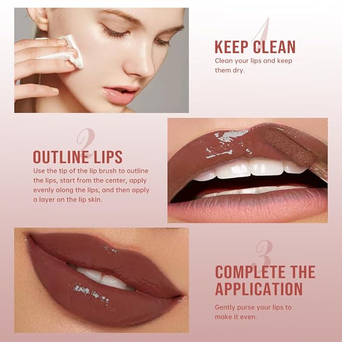 Nourishing High-Shine Lip Gloss,Hydrating & Moisturizing Lip Tint, Non-Sticky, Long-Lasting Glossy Lip Stain,Softens & Plumps Lips for Smooth,Gentle Formula for Dry Lips 06#Mauve Medium Brown