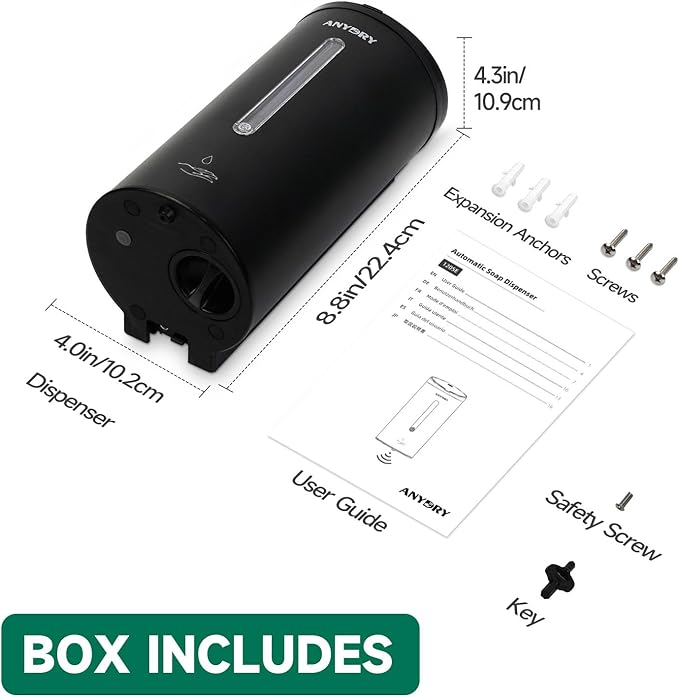 Professional 750ml Automatic Wall-Mounted Soap Dispenser with Anti-Corrosion Coating (Matte Black Stainless Steel)