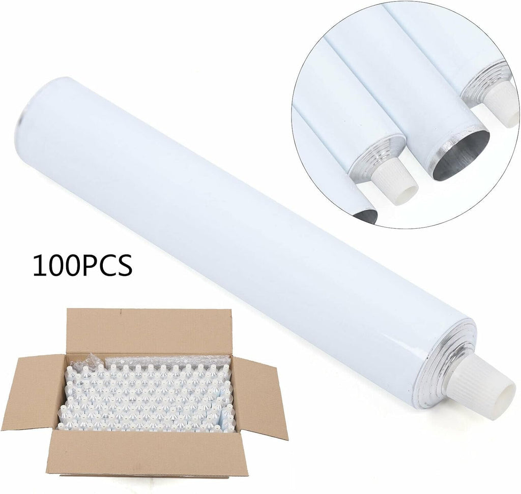 100Pcs Aluminum Empty Toothpaste Tubes Refillable Travel Toothpaste Tube with Needle Cap, 100ml Toothpaste Empty Tubes Bottom Opening Empty Tube Containers for DIY Filling of Daily Necessities