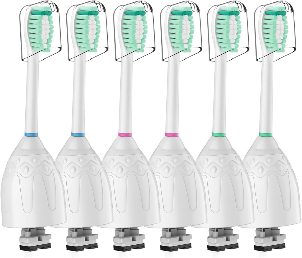 Toothbrush Heads for Philips Sonicare Replacement Brush Heads Medium Soft Dupont Bristles Electric Toothbrush Replacement Heads Fit E-Series Essence Xtreme Elite Advance and CleanCare, 6 Pack