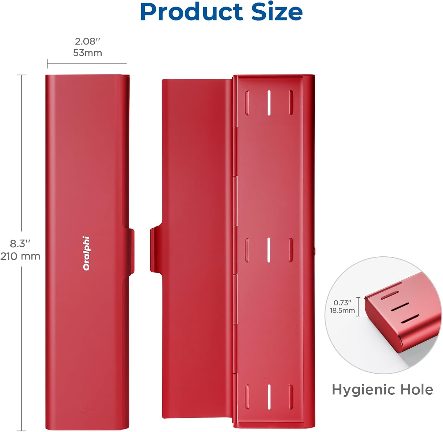Wider Aluminum Toothbrush Travel Case, Portable Travel Toothbrush Holder, Durable Manual Toothbrush Box Container for Traveling, Bathroom, Camping, Business Trip-Not for 0.85oz Toothpaste, Red