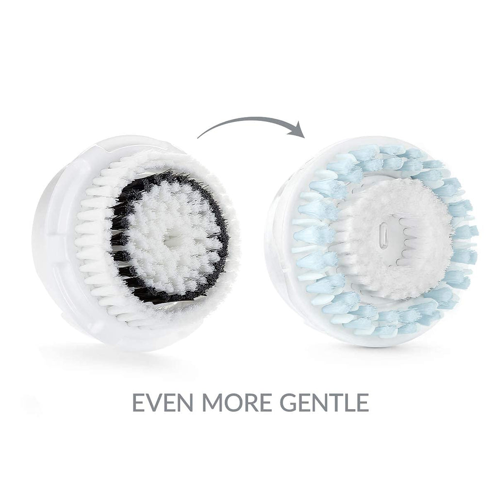 NEW Sensitive Replacement Facial Cleansing Brush Head for Clarisonic Mia 1, Mia 2, Mia Fit, Alpha Fit, Smart Profile Uplift, 2 Count