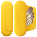 Silicone Makeup Brush Holder Travel Cosmetic Bag：Soft Portable Cosmetic Face Brushes Holder with Upgrade Anti-Fall Out Magnetic Closure, Large Travel Makeup Brush Case - Yellow