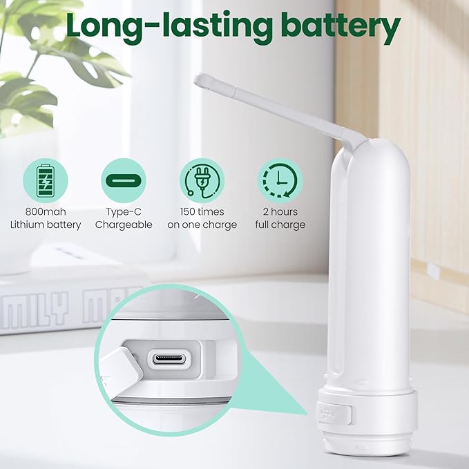 400ML Portable Bidet for Travel/Toilet, Electric Peri Bottle with 3 Spray Modes & IPX7 Waterproof, Rechargeable Handheld Bidet Sprayer for Women, Men, and Baby Care