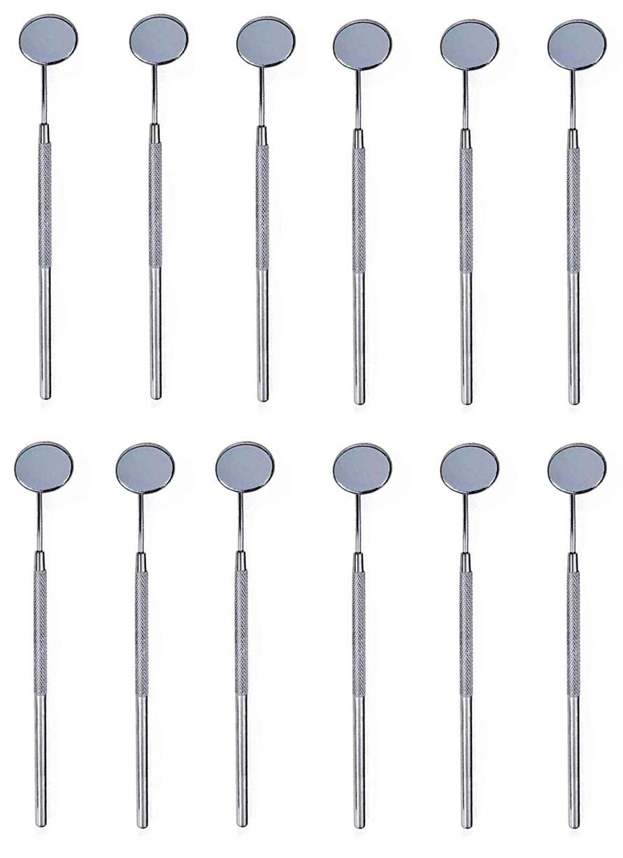 25pcs Dental Mouth Mirrors with Handle Stainless Steel Dental Instruments Bulk Explorers Oral Hygiene by SurgicalOnline