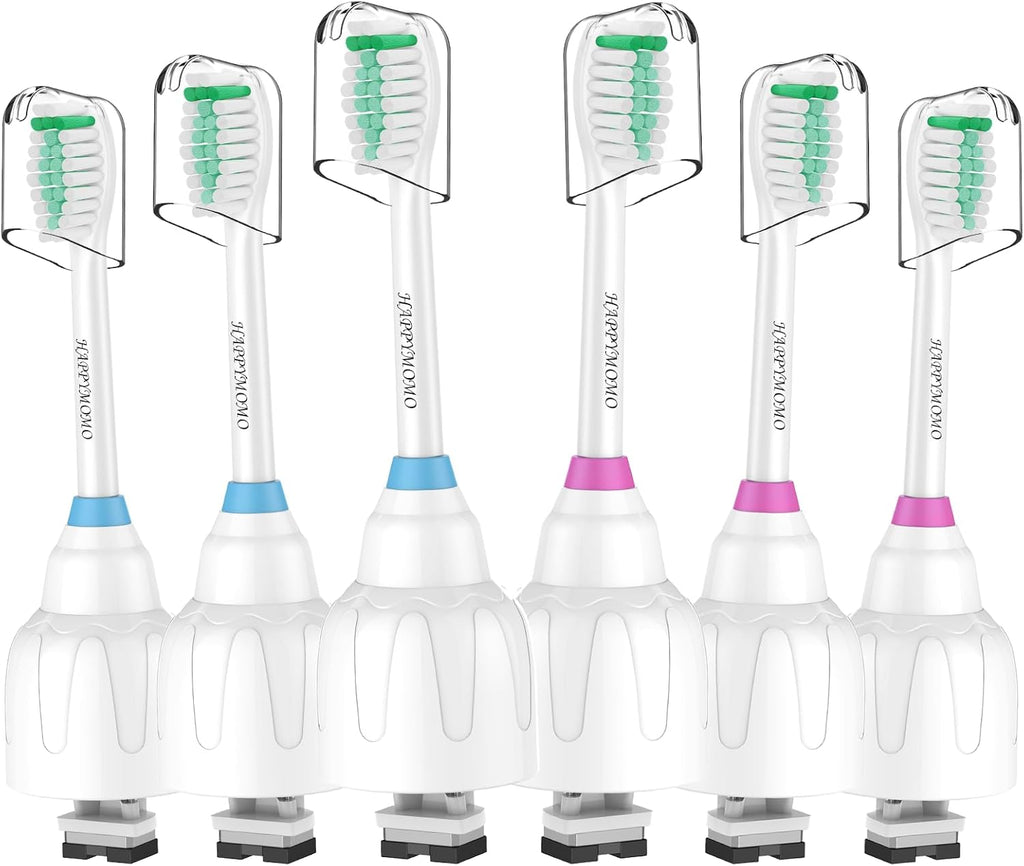 Toothbrush Heads for Philips Sonicare Replacement Brush Heads Medium Soft Dupont Bristles Electric Toothbrush Replacement Heads Fit E-Series Essence Xtreme Elite Advance and CleanCare, 6 Pack