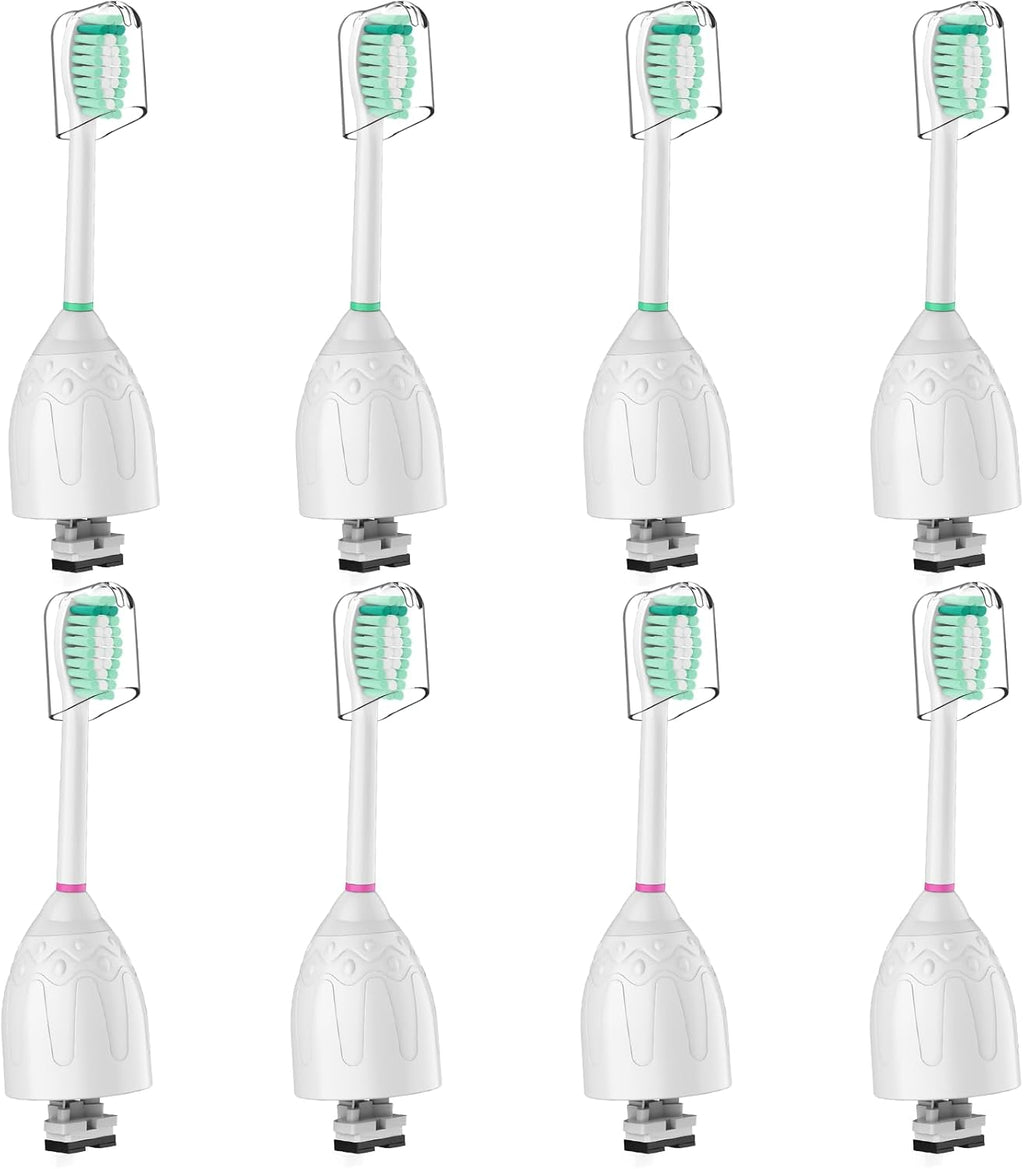 Toothbrush Heads for Philips Sonicare Replacement Brush Heads Medium Soft Dupont Bristles Electric Toothbrush Replacement Heads Fit E-Series Essence Xtreme Elite Advance and CleanCare, 8 Pack, White