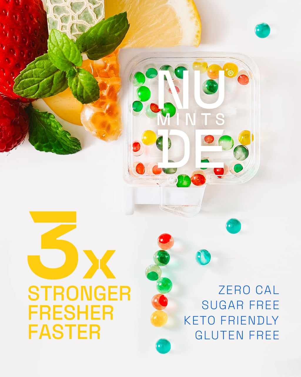 NUDE MINTS | Dual Action Liquid Capsules | Mouth Watering Mint - Lasts 3X Longer - 3X Stronger - Extreme Bad Breath Treatment For Adults - Sugar Free, 0 Calorie - All Flavors - 10 Pack - 300 Capsules