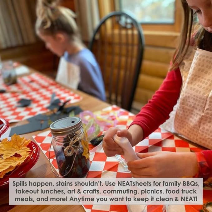 Disposable Bibs for Adults, Kids & Elderly Senior | Adhesive Tab Eating Napkins, Personal Use, Home Care, Business | Spill Absorbent, Stain Liquid Repellent | Red & White Diamond, 400 Count