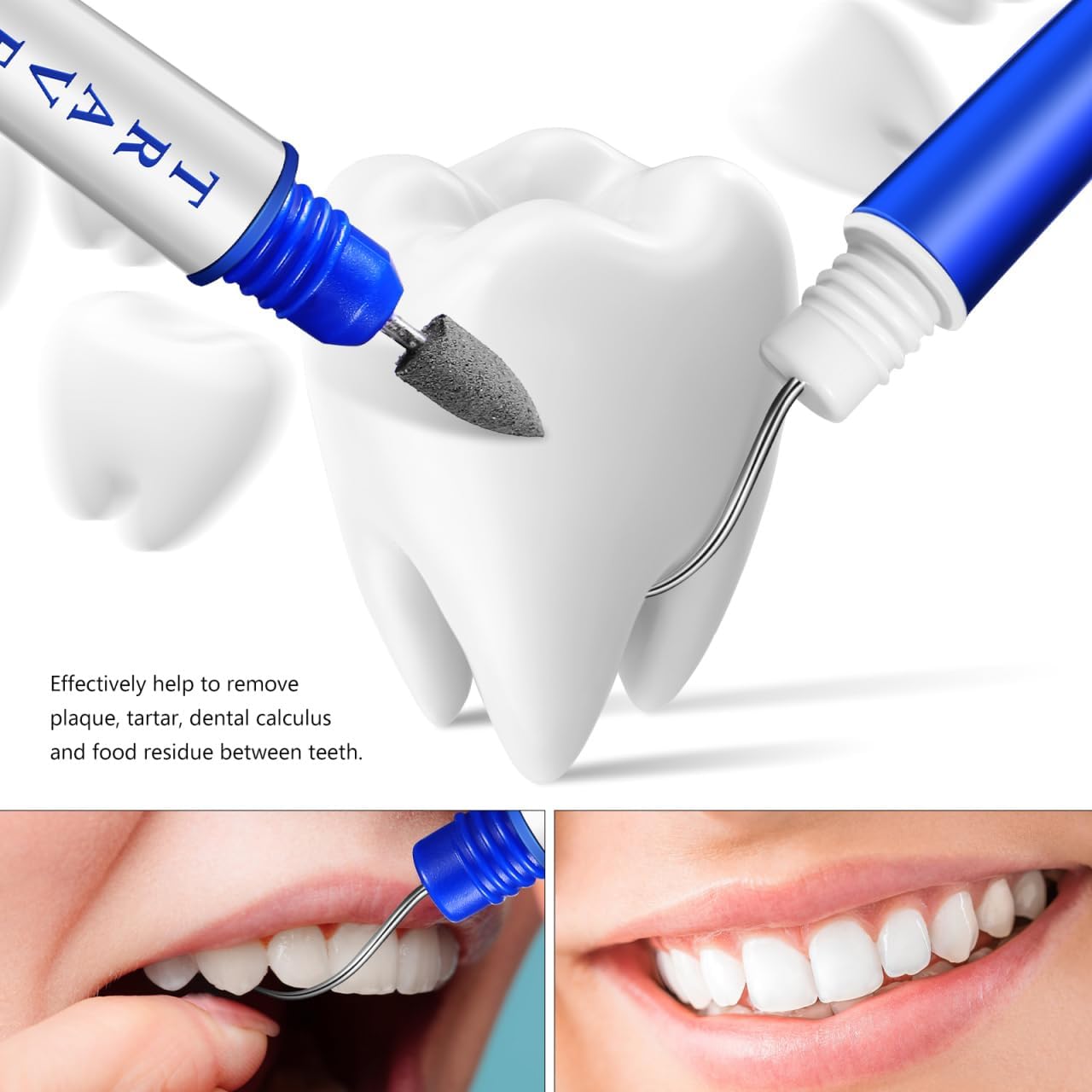 Teeth Hook Grinding Head Set - 4Pcs Tools for Teeth Cleaning Travel-Friendly Design for Oral Health Maintenance