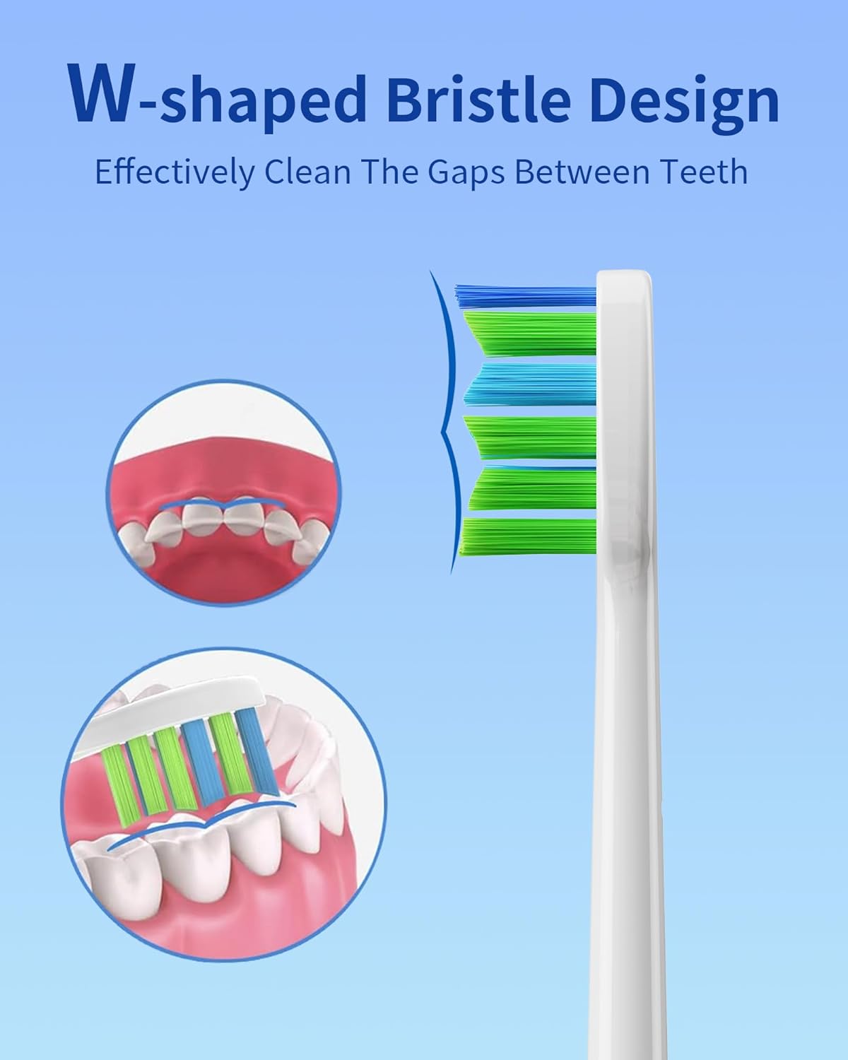 7AM2M AM100/AM105/AM111 Electric Toothbrush Brush Heads x 8 for 7AM2M Electric Toothbrush ONLY (White)