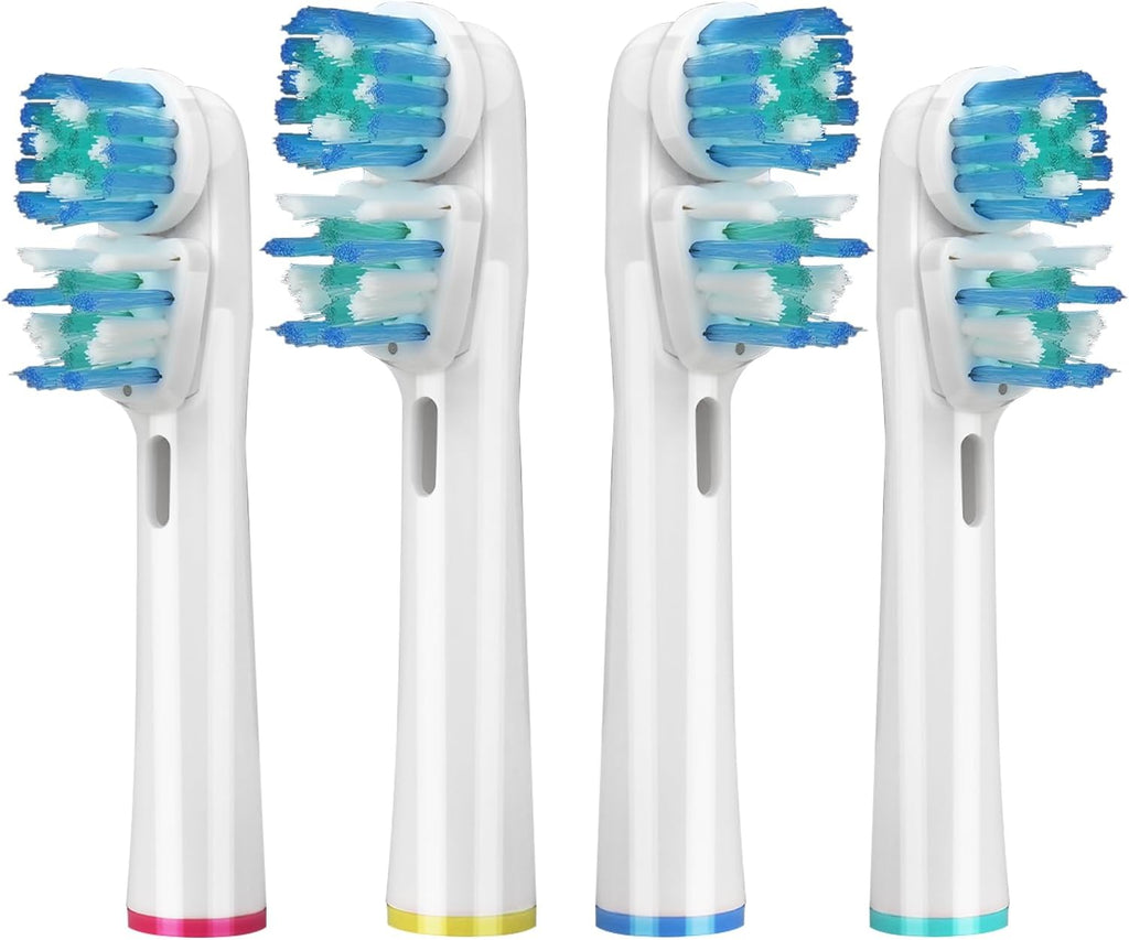 4 Pcs Double Heads Replacement Toothbrush Heads Compatible with Oral B Braun,Electric Toothbrush Heads Refill for Pro 500/1000/1500/3000/7000/8000/9600