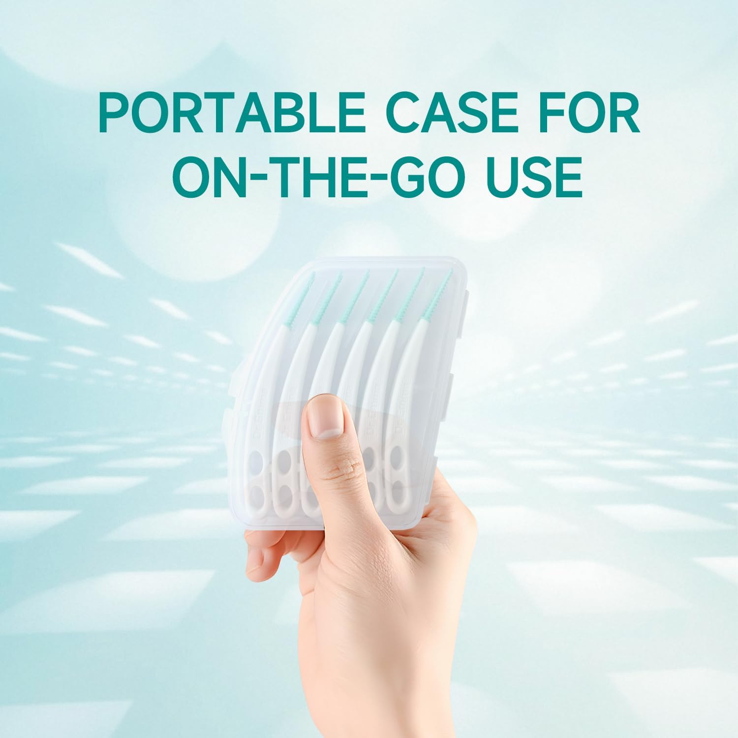 Dr. Emma Dental Picks Mint Curved Soft Rubberized Tooth Picks Easy to Use Brush Picks with Carry Case, 90Ct/Pack, 2 Pack