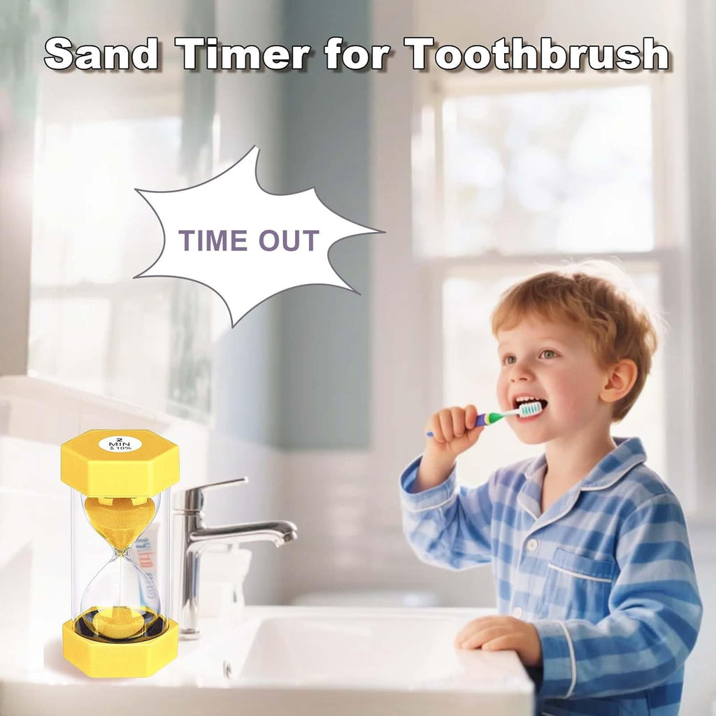 20 Minute Hourglass Sand Timer, Plastic Hexagon Hourglass Sand Clock 20 Min, Reloj De Arena 20 Minutos,Unbreakable Green Hour Glass Sandglass for Classroom Games Kitchen (Yellow)