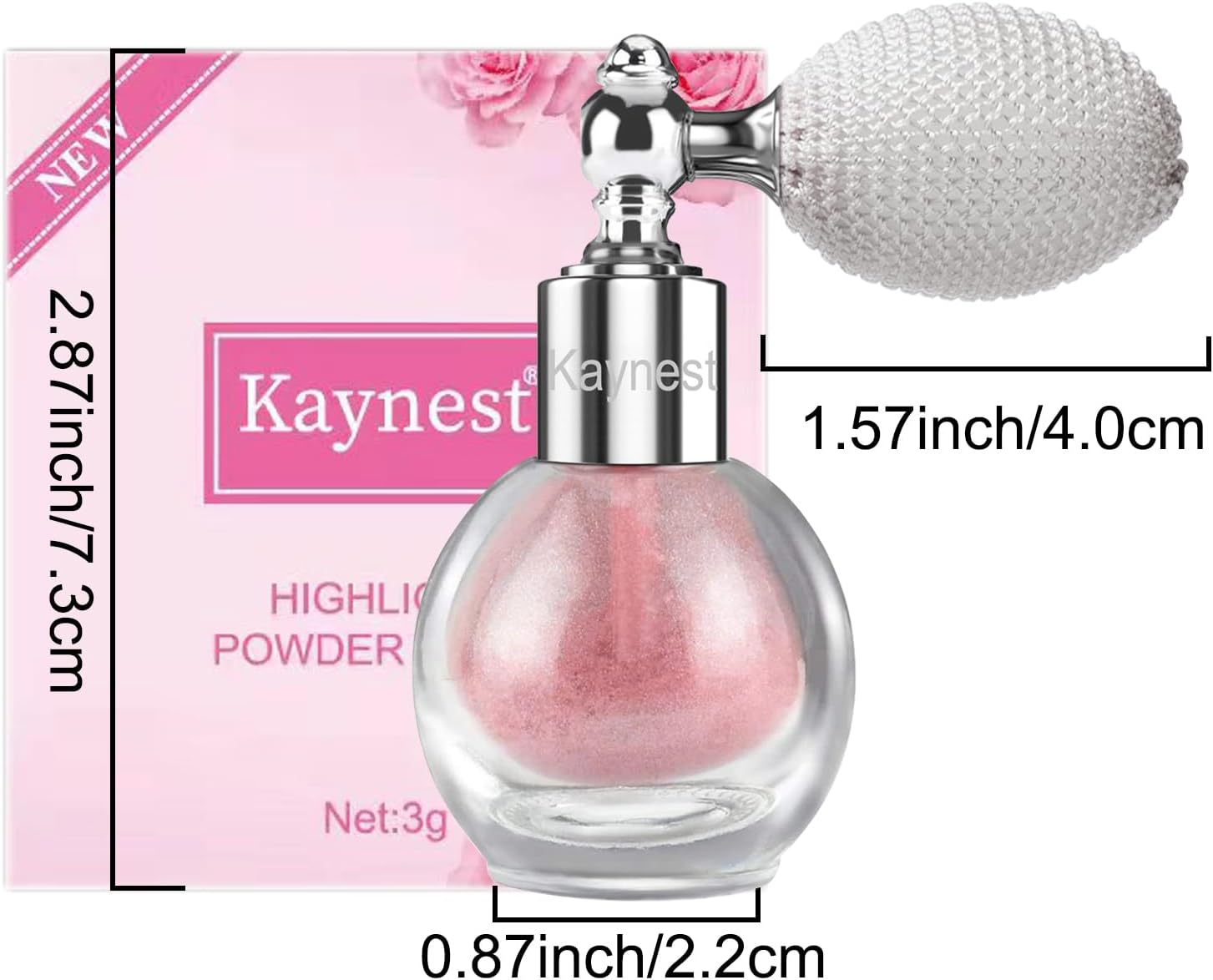 Shimmering Spray Powder Sparkle Powder, kaynest Body Glitter Face High Gloss Spray Highlighter Loose Powder Makeup Spray for Women Hair Nails Makeup (9#Dolce Pink)