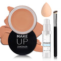 Under Eye Concealer for Dark Circles with Primer,Pot Concealer Full Coverage Tattoo Cover up Makeup,Nourishing and Moisturizing,Cruelty-free（06 Tan）