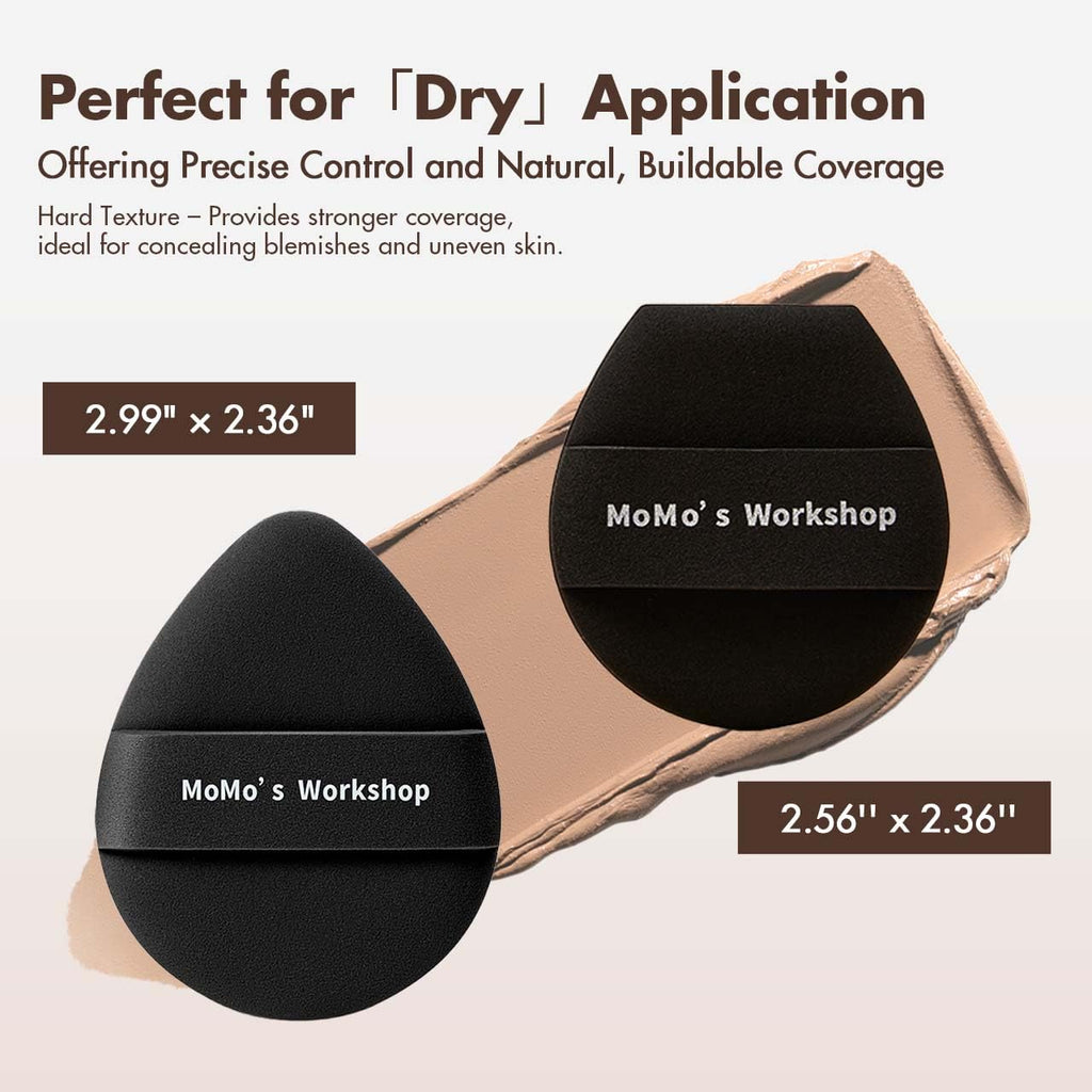 TATAMI Black Makeup Puff Set (Flat + Egg Shape) Rubycell,Cushion Puff, Quick Flawless Foundation Application for Hydrating Liquid Makeup,2pcs Foundation Sponge with Case