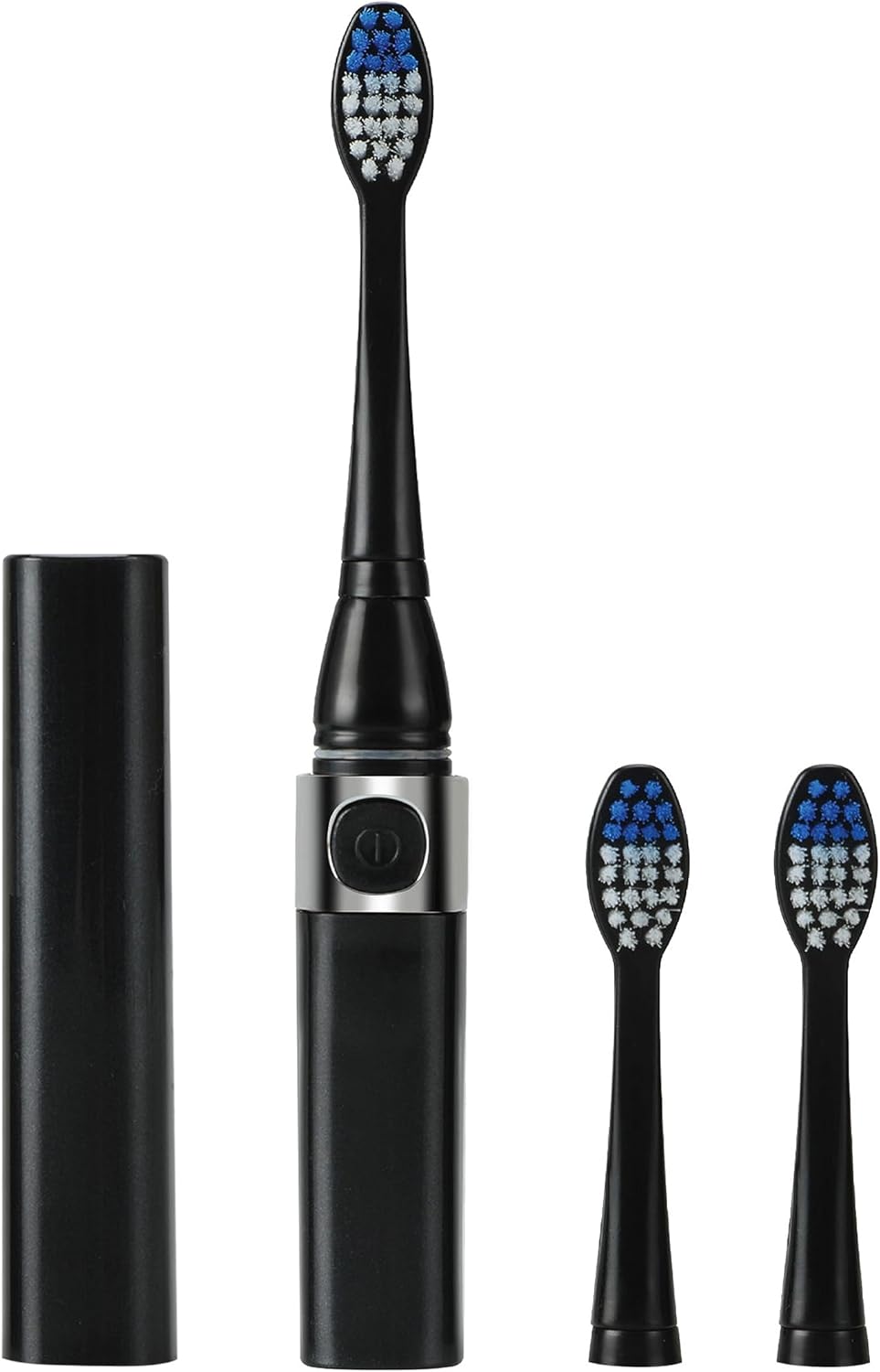Pursonic Portable Sonic Toothbrush Battery Operated, Battery Included, 3 Brush Heads Included, 22,000 Strokes Per Minute, Brush On The Go