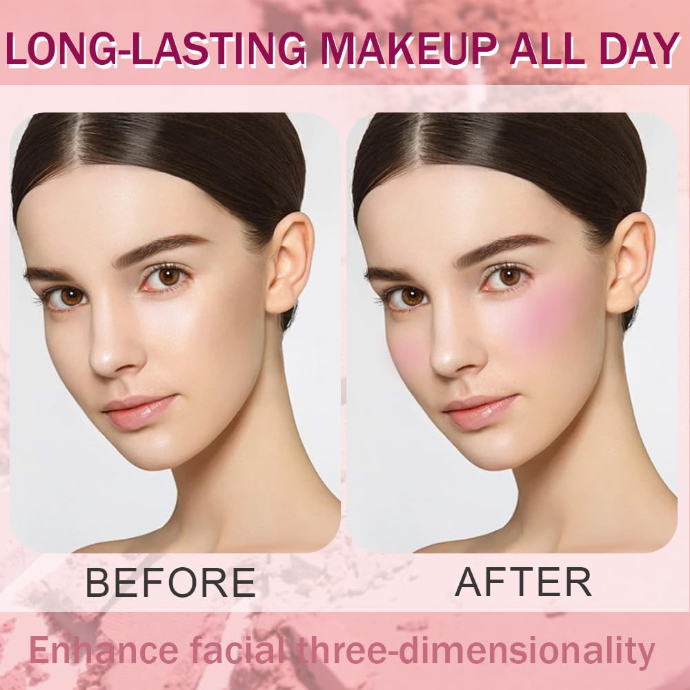 Matte Powder Blush for Cheeks – Long Lasting Natural Face Blusher Makeup, Lightweight Blendable Cheek Color for Women, Vegan & Cruelty-Free – #08 Light Rose Pink