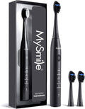 MySmile DY156 Electric Toothbrush for Adults, Rechargeable Sonic Battery Toothbrush Portable with 3 Brush Heads, 2 Mins 5 Modes Smart Timer, 45000VPM, One Charge for 60 Days – Black